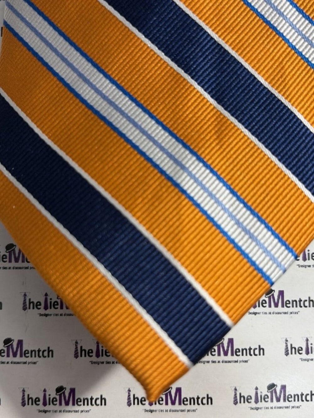BLACK BROWN 1826 Silk Orange Striped Tie 3.25”(New-Minor Flaws)